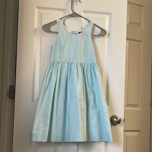 Girls light blue and White seersucker dress